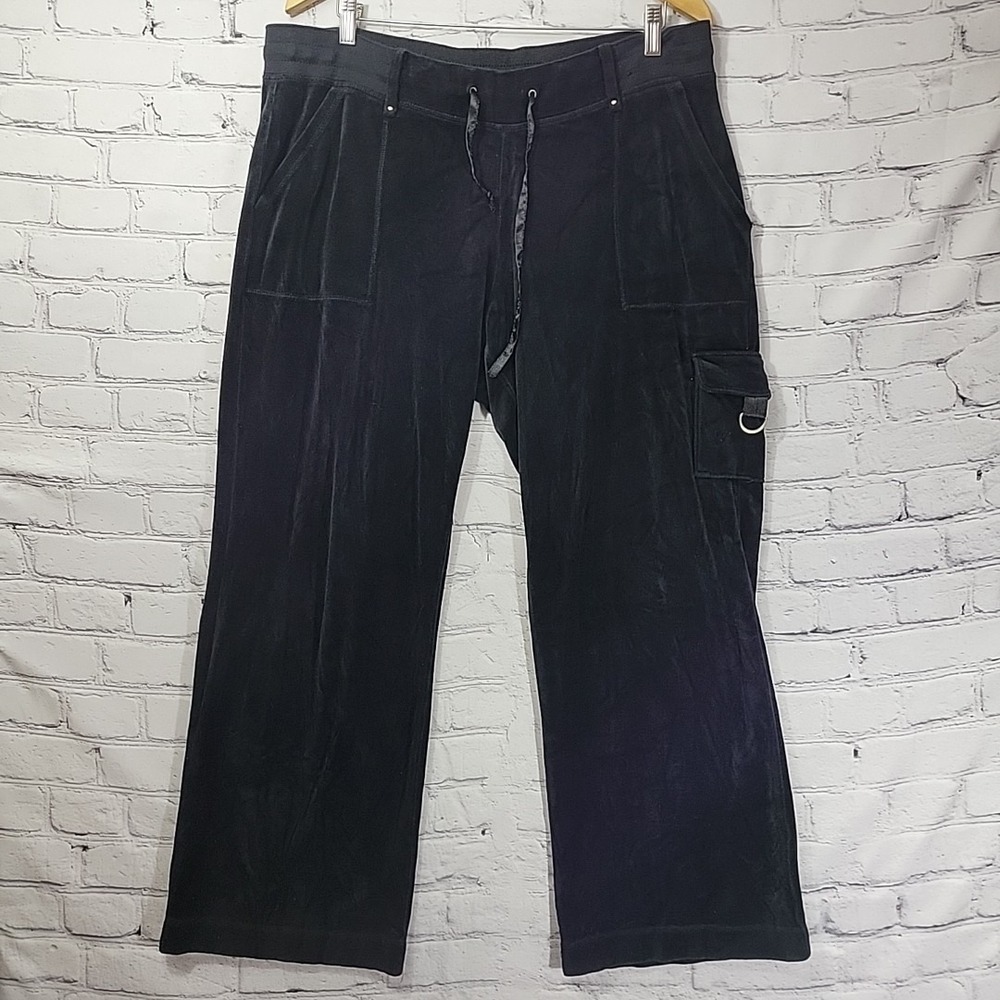 Avenue Women's Black Velour Pull On Lounge Pants Size 14/16‎